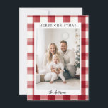 vrolijk kerstfeest! Plai patroon, foto Feestdagenkaart<br><div class="desc">Klantspecifiek "Vrolijk kerstfeest" plaid-patroon,  foto vakantiekaart. Modern & eenvoudig voor papier en digitale liefhebbers in print en download.</div>