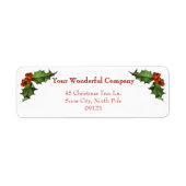 Vrolijk kerstfeest Plaid en Holly | teruggave Etiket (Voorkant)