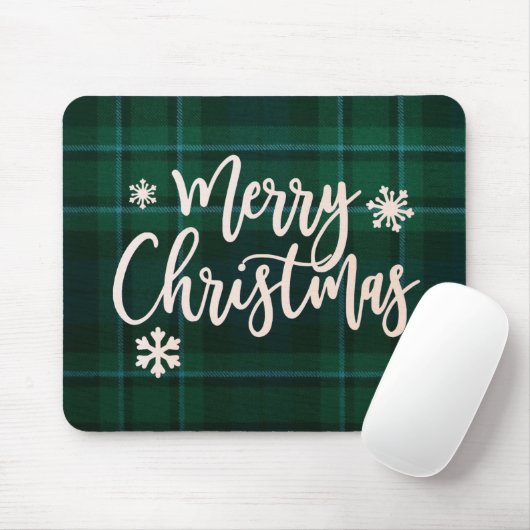 Vrolijk kerstfeest plaid mousepad muismat (Met muis)
