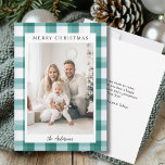 vrolijk kerstfeest! Plaid patroon, foto Feestdagenkaart<br><div class="desc">Klantspecifiek "Vrolijk kerstfeest" plaid-patroon,  foto vakantiekaart. Modern & eenvoudig voor papier en digitale liefhebbers in print en download.</div>
