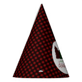 Vrolijk Kerstfeest Plaid Patroon Kerstboom Feesthoedjes (Links)