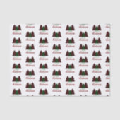Vrolijk Kerstfeest Plaid Patroon Kerstboom Tissuepapier (Voorkant)