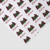 Vrolijk Kerstfeest Plaid Patroon Kerstboom Tissuepapier (Detail)