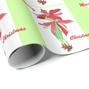 Vrolijk kerstfeest Poinsettia Fairy - Groot Cadeaupapier