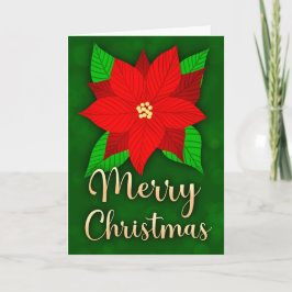 Vrolijk kerstfeest Poinsettia Groetingsvakantie Kaart