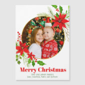 Vrolijk Kerstfeest Poinsettia Kinder Fotomagneet K (Voorkant)