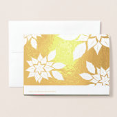 Vrolijk kerstfeest. Poinsettia lijst Luxury Folie Kaarten (Met envelop)