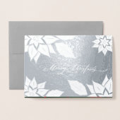 Vrolijk kerstfeest. Poinsettia lijst Luxury Folie Kaarten (Voorkant met envelop)