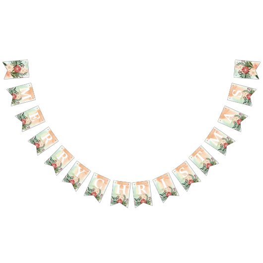 VROLIJK KERSTFEEST | Poinsettia Splendor Vlaggetjes (Alle)