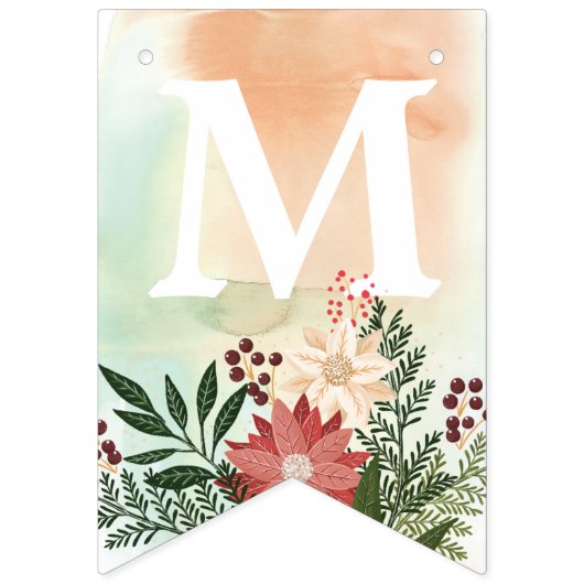 VROLIJK KERSTFEEST | Poinsettia Splendor Vlaggetjes (Tweede vlag)