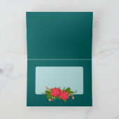 Vrolijk kerstfeest Poinsettia Vlaanderen Feestdagen Kaart (Binnen)