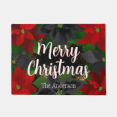 Vrolijk kerstfeest Poinsettias Deurmat (Voorkant)