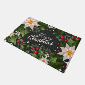 Vrolijk kerstfeest Poinsettias Deurmat (Schuin)
