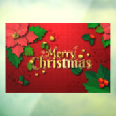 Vrolijk kerstfeest Poinsettias Raamsticker (Vel 3)