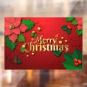 Vrolijk kerstfeest Poinsettias Raamsticker (Vel 2)