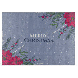 Vrolijk kerstfeest Poinsettias Snijplank