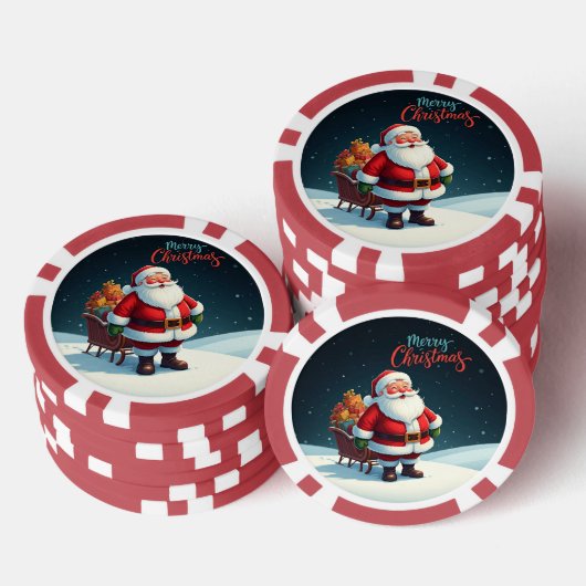 Vrolijk kerstfeest poker chips (Opstapeling)