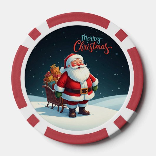 Vrolijk kerstfeest poker chips (Achterkant)