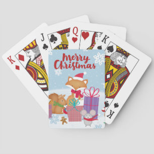 Vrolijk kerstfeest pokerkaarten