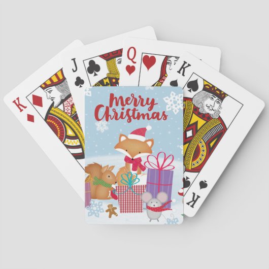 Vrolijk kerstfeest pokerkaarten (Achterkant)