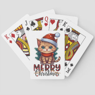 Vrolijk kerstfeest pokerkaarten