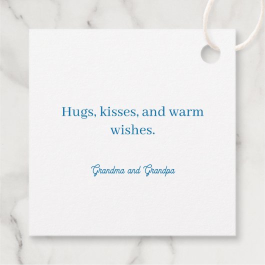 Vrolijk Kerstfeest Polar Beer & Cub Snowy Night Bedankjes Labels (Achterkant)