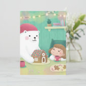 Vrolijk Kerstfeest: Polar Beer & Kind Kaart (Staand voorkant)
