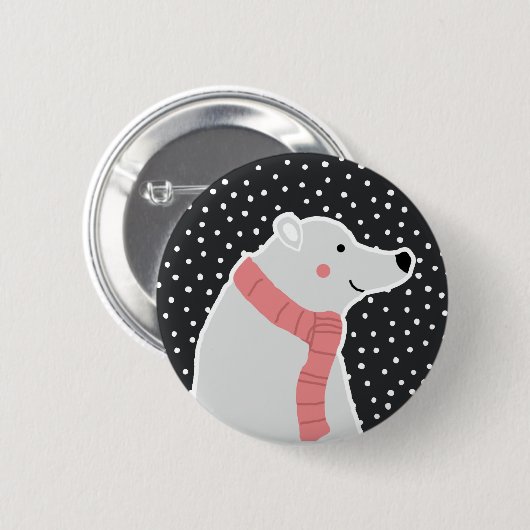 Vrolijk kerstfeest - Polar Beer Ronde Button 5,7 Cm (Voorkant /achterkant)