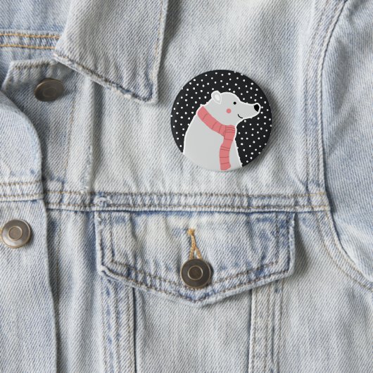 Vrolijk kerstfeest - Polar Beer Ronde Button 5,7 Cm (In situ)