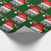 Vrolijk kerstfeest  Pommeren en Santa Hat Cadeaupapier (Hoek)