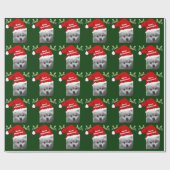 Vrolijk kerstfeest  Pommeren en Santa Hat Cadeaupapier (Vlak)