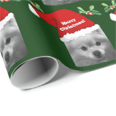 Vrolijk kerstfeest  Pommeren en Santa Hat Cadeaupapier (Rol Hoek)