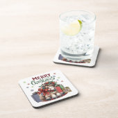 Vrolijk kerstfeest Pony Bier Onderzetter (Rechterzijde)