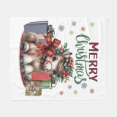 Vrolijk kerstfeest Pony Fleece Deken (Voorkant (Horizontaal))