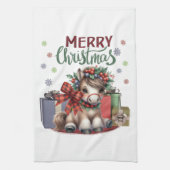 Vrolijk kerstfeest Pony Theedoek (Verticaal)