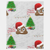 vrolijk kerstfeest poo emoji blanket fleece deken (Voorkant)