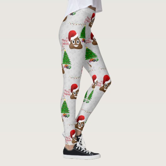 Vrolijk Kerstfeest Poo Emoji leggings (Rechts)