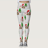 Vrolijk Kerstfeest Poo Emoji leggings (Voorkant)