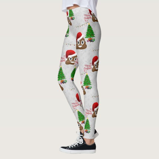 Vrolijk Kerstfeest Poo Emoji leggings (Links)