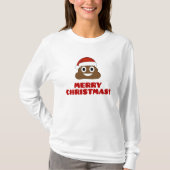 Vrolijk kerstfeest Poo Emoji T-shirt (Voorkant)