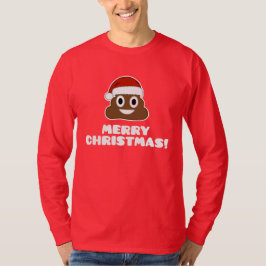 Vrolijk kerstfeest Poo Emoji T-shirt