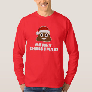 Vrolijk kerstfeest Poo Emoji T-shirt