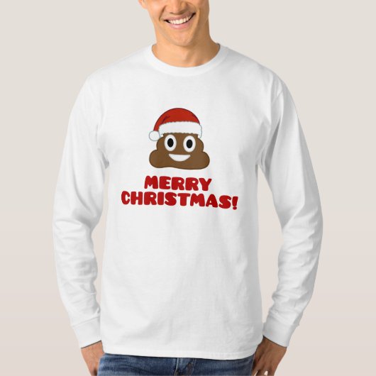 Vrolijk kerstfeest Poo Emoji T-shirt (Voorkant)