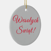 Vrolijk kerstfeest - Pools Keramisch Ornament (Rechts)
