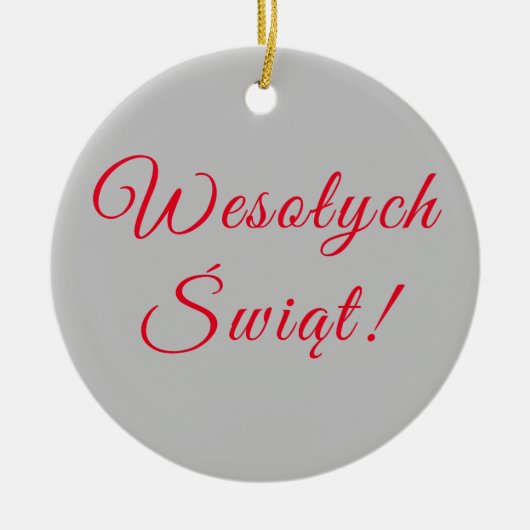 Vrolijk kerstfeest - Pools Keramisch Ornament (Voorkant)