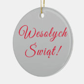 Vrolijk kerstfeest - Pools Keramisch Ornament (Links)