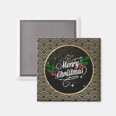 Vrolijk kerstfeest, populair design magneet (Voorkant / Achterkant)