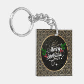 Vrolijk kerstfeest, populair design sleutelhanger (Voorkant Links)