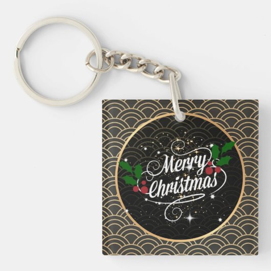Vrolijk kerstfeest, populair design sleutelhanger (Voorkant)