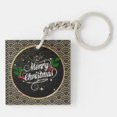 Vrolijk kerstfeest, populair design sleutelhanger (Achterkant)